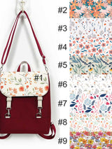 Designer Convertible Backpack with Flowers
