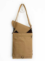 Mustard Brown Slim Designer Backpack, Waterproof Women's Flap Rucksack