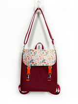 Designer Convertible Backpack with Flowers