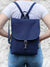 Navy Blue Aesthetic Flap Backpack for Women