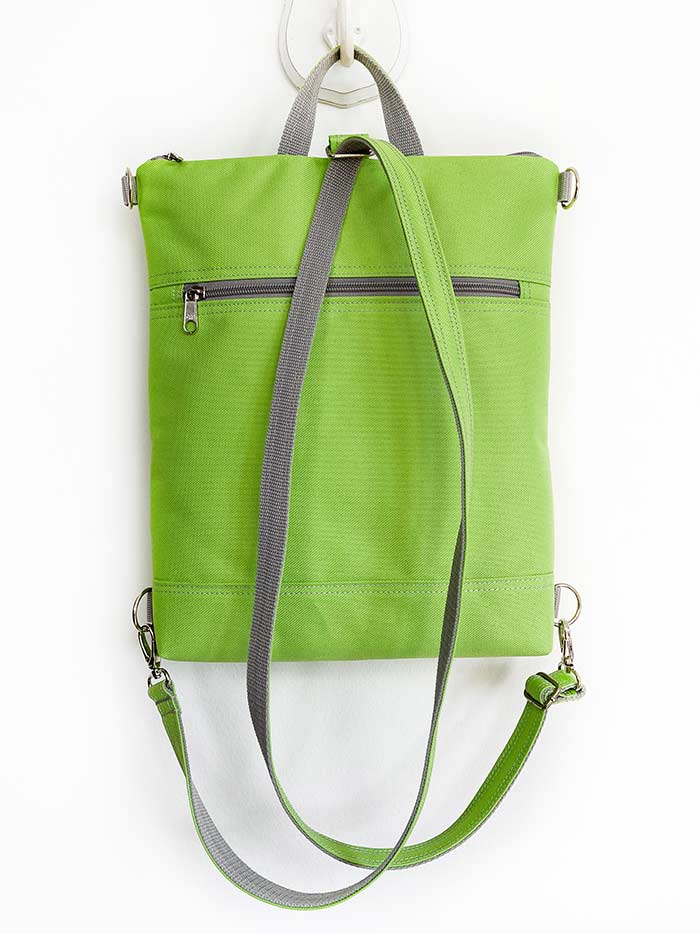 Ladies Green Canvas Crossbody Purse