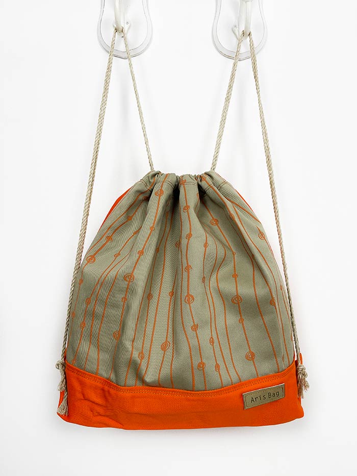 Orange Color Simple Plain Tote Bag