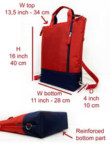 Red - Navy Convertible Messenger Backpack