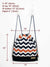 Size chart of the Chevron Drawstring bag, custom unisex drawstring backpack
