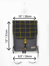 Gray Backpack with square design flap