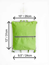 Neon Green Slim Designer Backpack, Waterproof Women's Business SLim Bag