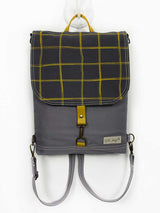 Gray Backpack with square design flap