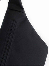 black-fanny-pack-waterproof-cordura-sling-bag-urban-hip-pack-zipper-pocket-belt-bag