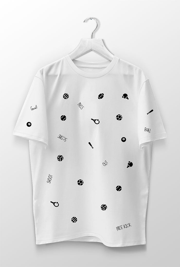Black Print Icons T-Shirt