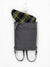 Gray Square Design Flap Backpack made from canvas fabric and Wool Flap